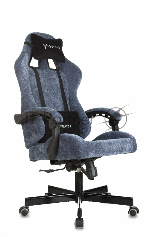 Кресло игровое Knight Terminator синий Light-27, крестов. металл