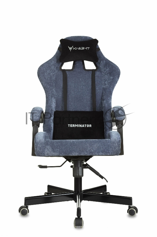 Кресло игровое Knight Terminator синий Light-27, крестов. металл