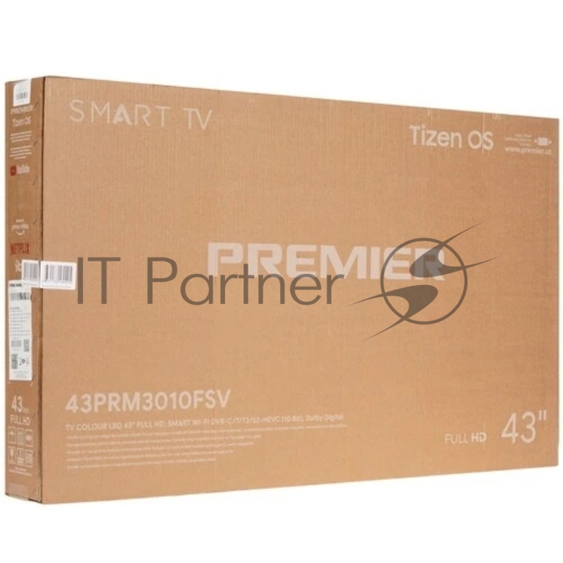 Телевизор PREMIER 43 43PRM3010FSV черный, Direct LED, FHD, 60Hz, Tizen