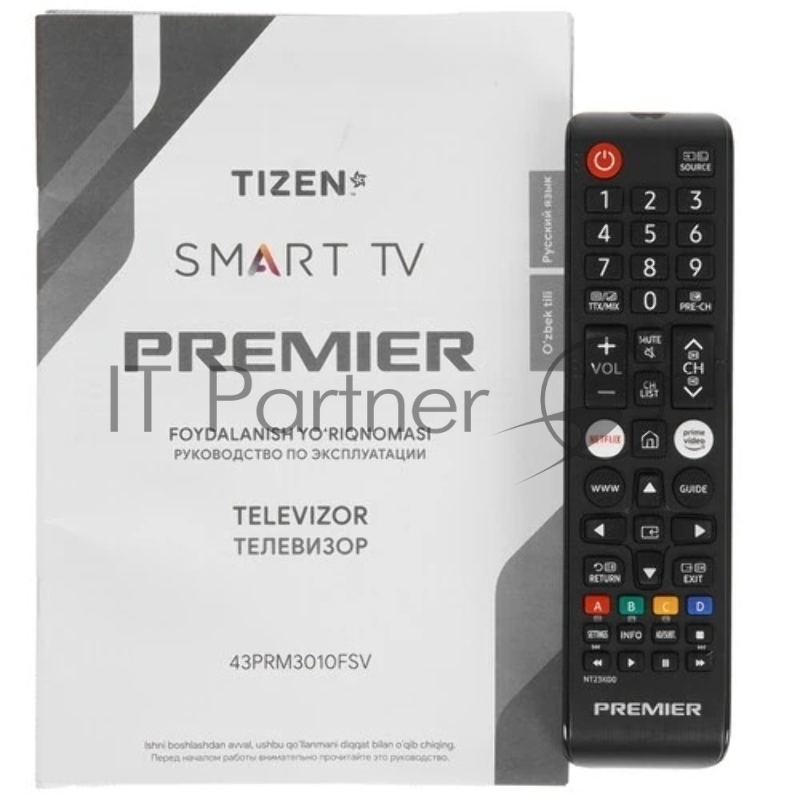 Телевизор PREMIER 43 43PRM3010FSV черный, Direct LED, FHD, 60Hz, Tizen