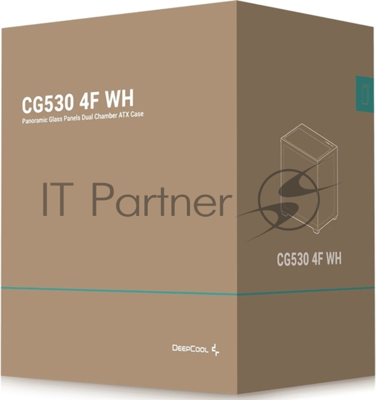 Корпус Deepcool CG530 4F WH без БП, боковое окно (панорама), 3x120мм ARGB Reverce вентилятора на боковой стенке, 1x120мм ARGB вентилятор сзади, белый, ATX