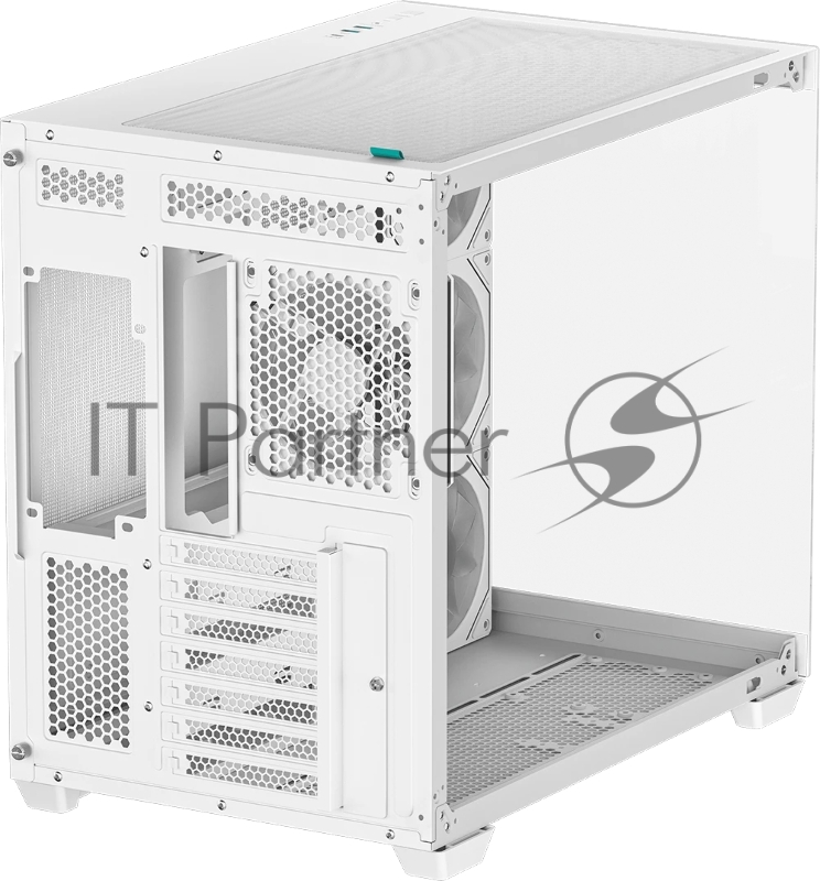 Корпус Deepcool CG530 4F WH без БП, боковое окно (панорама), 3x120мм ARGB Reverce вентилятора на боковой стенке, 1x120мм ARGB вентилятор сзади, белый, ATX