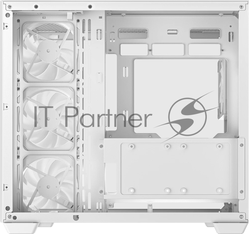 Корпус Deepcool CG530 4F WH без БП, боковое окно (панорама), 3x120мм ARGB Reverce вентилятора на боковой стенке, 1x120мм ARGB вентилятор сзади, белый, ATX