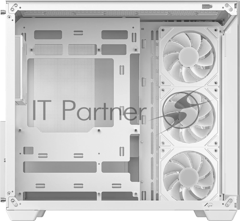 Корпус Deepcool CG530 4F WH без БП, боковое окно (панорама), 3x120мм ARGB Reverce вентилятора на боковой стенке, 1x120мм ARGB вентилятор сзади, белый, ATX