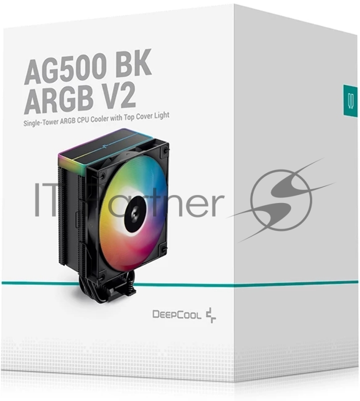 Кулер для процессора DEEPCOOL AG500 BK ARGB V2 черный 120мм алюминий+медь 1900rpm 29.4db 40pin 240W 160мм