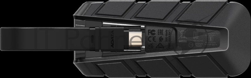 Внешний SSD ADATA SC740 чёрно-синий <SC740-500G-CBU> 500Gb (USB3.2 gen 2 type C, 1050/1000Mbs, 122x41x22mm, 40g, защита от падения, встроенный кабель)