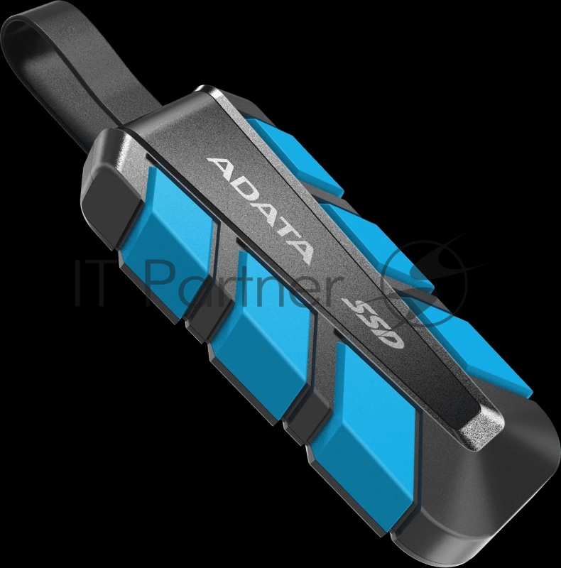 Внешний SSD ADATA SC740 чёрно-синий <SC740-500G-CBU> 500Gb (USB3.2 gen 2 type C, 1050/1000Mbs, 122x41x22mm, 40g, защита от падения, встроенный кабель)