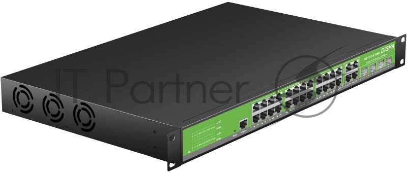 Коммутатор Digma DSP724G-4C-R300 (L2+) 24x1Гбит/с 4xКомбо(1000BASE-T/SFP) 24PoE 24PoE+ 300W управляемый