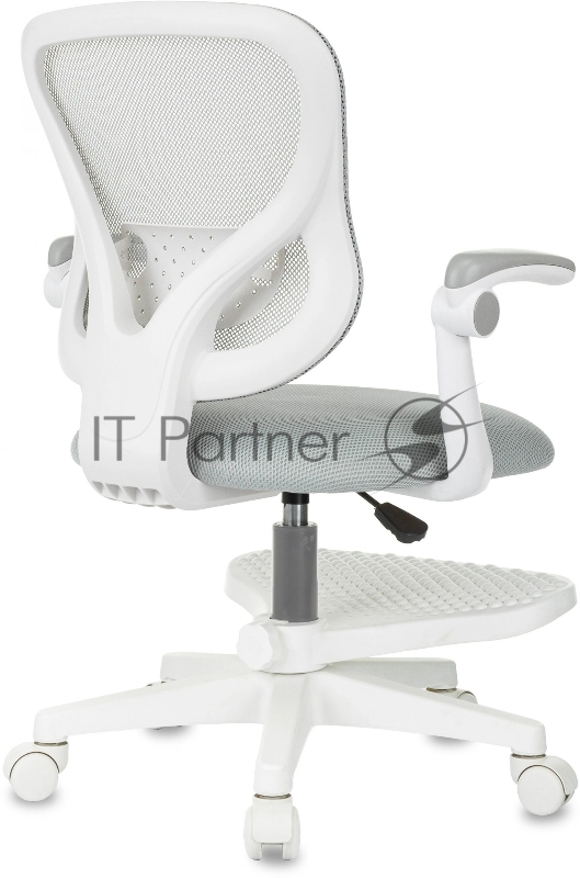 Кресло детское Бюрократ Burokids 3 серый крестов. пластик подст.для ног пластик белый