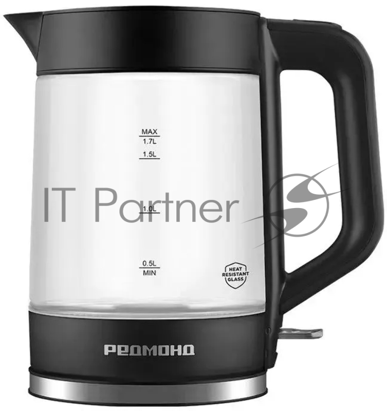 Чайник электрический Redmond KG250 1.7л. 2200Вт черный корпус: пластик/стекло