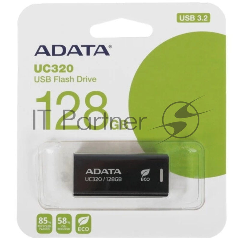 Флеш Диск A-DATA 128GB <UC320-128G-RBK/BK> UC320, USB 3.2, черный выдвижной
