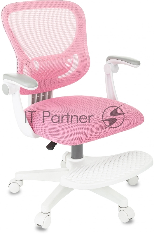 Кресло детское Бюрократ BUROKIDS 3 розовый Velvet 36 крестов. пластик