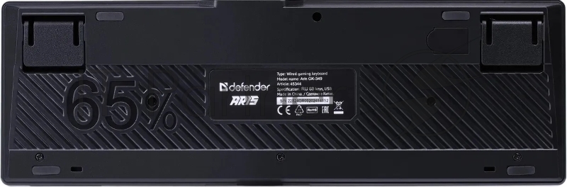 Игровая клавиатура проводная Defender Aris GK-349 RU,бел/черн,68кн+FN,радуж,1.5м