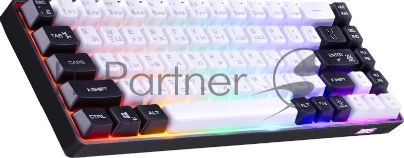 Игровая клавиатура проводная Defender Aris GK-349 RU,черн/бел,68кн+FN,радуж,1.5м