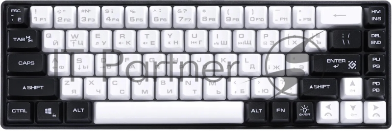 Игровая клавиатура проводная Defender Aris GK-349 RU,черн/бел,68кн+FN,радуж,1.5м