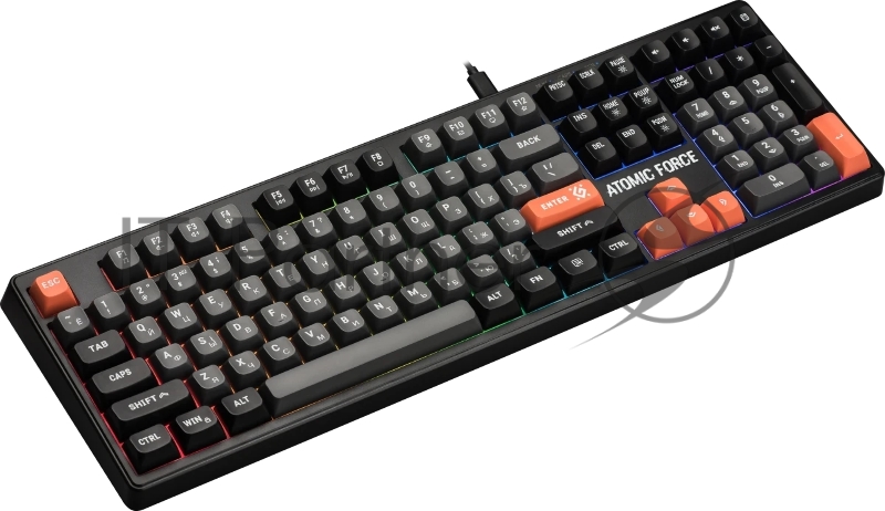 Игровая клавиатура проводная Defender Atomic Force GK-005 RU,чер/сер,108кн+FN,радуж,1.5м