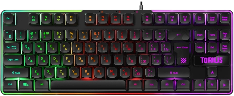 Игровая клавиатура проводная Defender Torius GK-207 RU,черн,87кн+FN,радуж,1.5м