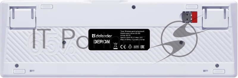 Клавиатура беспроводная Defender Deron GK-098 RU,бел/син,68кн+FN,радуж,2.4G_1