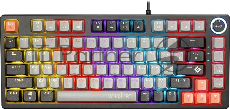 Механическая клавиатура Defender Wildfire GK-213 RU,сер/чер,82кн,TNT розов,1.5м_1