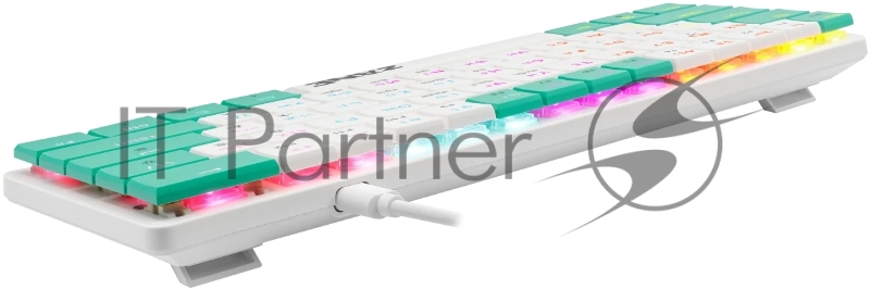 Механическая клавиатура Defender Zane GK-089 RU,бел/зелен,61кн,1.5м,LowRed_1