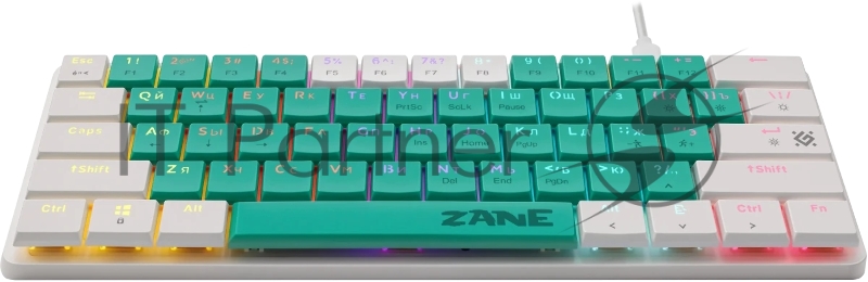 Механическая клавиатура Defender Zane GK-089 RU,зелен/бел,61кн,1.5м,LowRed_1