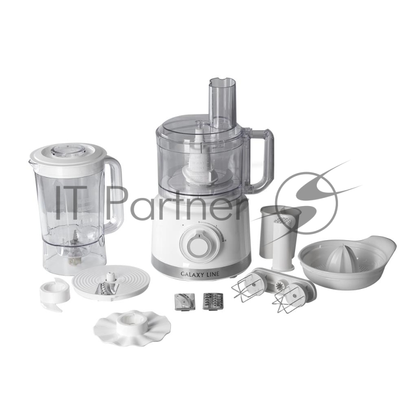 Кухонный комбайн Galaxy Line GL 2309, белый, пластик. чаша 1,5 л, 1000 Вт, 2 скорости и импульс. режим