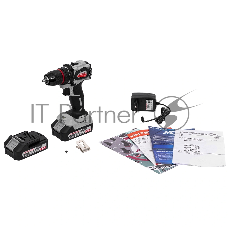 Дрель-шуруповерт Интерскол ДА-13/18В 55 без аккум. и ЗУ 600Вт аккум. патрон:быстрозажимной (952.0.0.70)