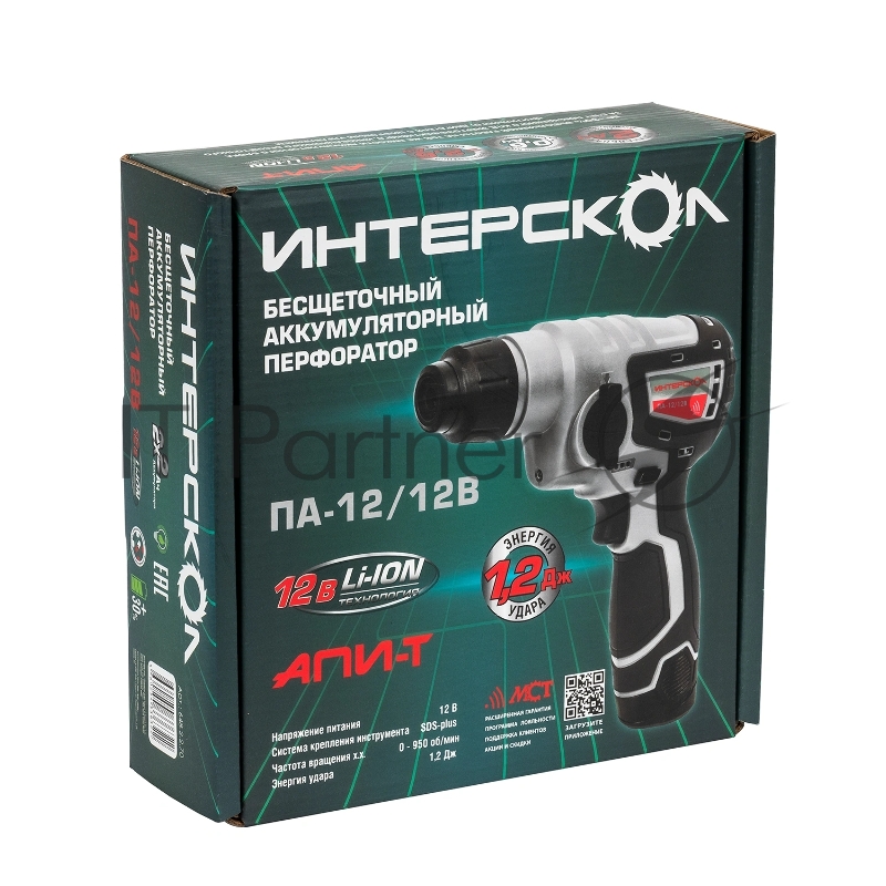 Перфоратор Интерскол ПА-12/12В патрон:SDS-plus уд.:1.2Дж аккум.