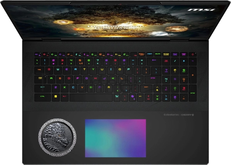 Ноутбук MSI Titan Dragon Edition 18 HX AI A2XWJG-205RU черный Core Ultra 9 285HX 64Gb SSD4Tb NVIDIA GeForce RTX 5090 для ноутбуков 24Gb 18 IPS UHD+ (3840x2400) Windows 11 Home WiFi BT Cam (9S7-1824A5-205)