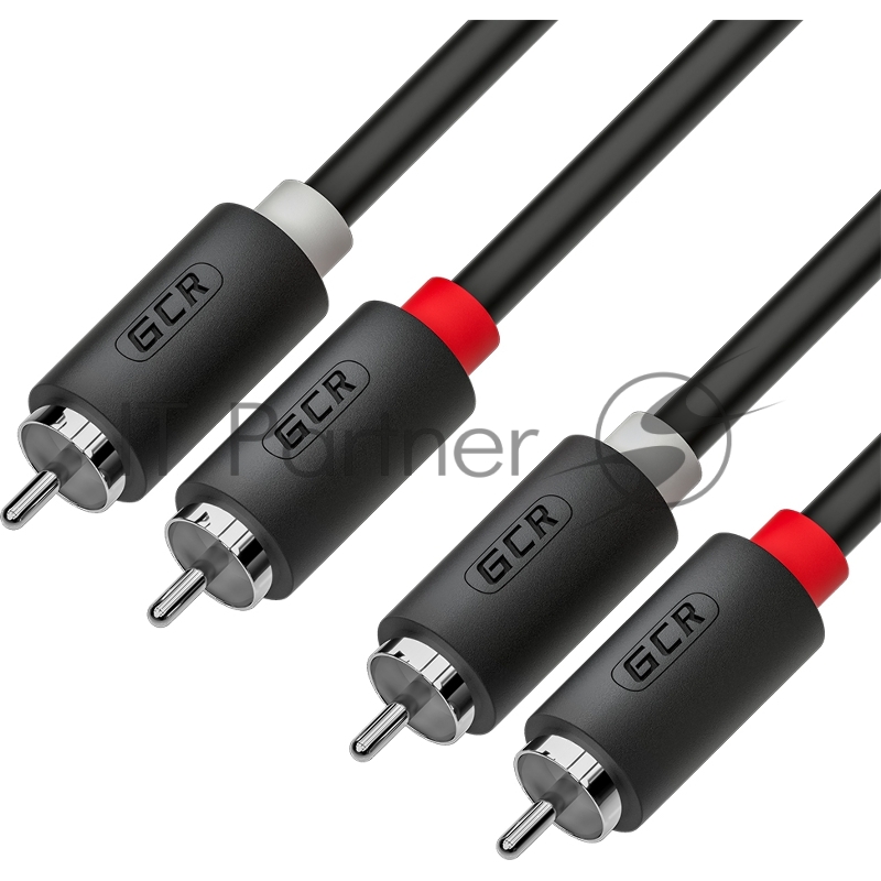 Кабель GCR 5.0m аудио 2 х RCA / 2 х RCA, черный, GCR-54131