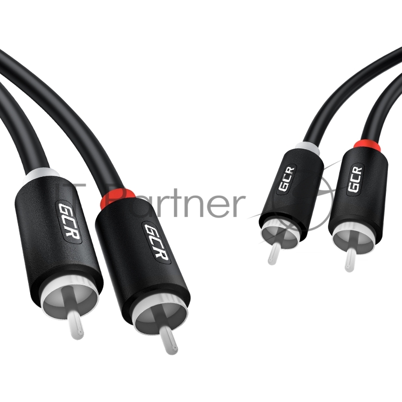 Кабель GCR 5.0m аудио 2 х RCA / 2 х RCA, черный, GCR-54131