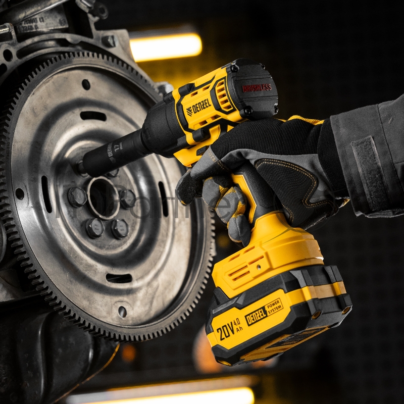 Гайковерт ударный аккумуляторный бесщет. CIWH-BL-20-500, Li-Ion, 20 В// Denzel