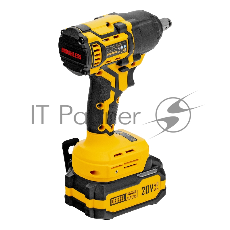 Гайковерт ударный аккумуляторный бесщет. CIWH-BL-20-500, Li-Ion, 20 В// Denzel