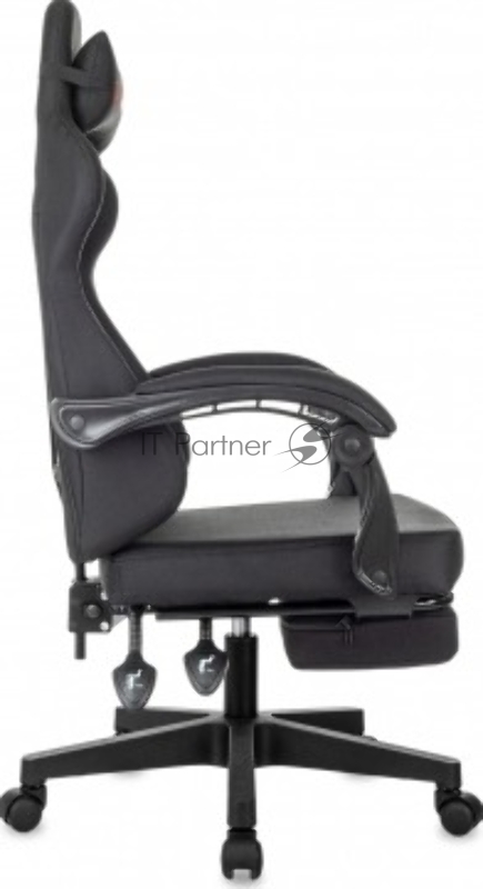 Кресло игровое Zombie 3 черный Neo Black крестов. пластик подст.для ног