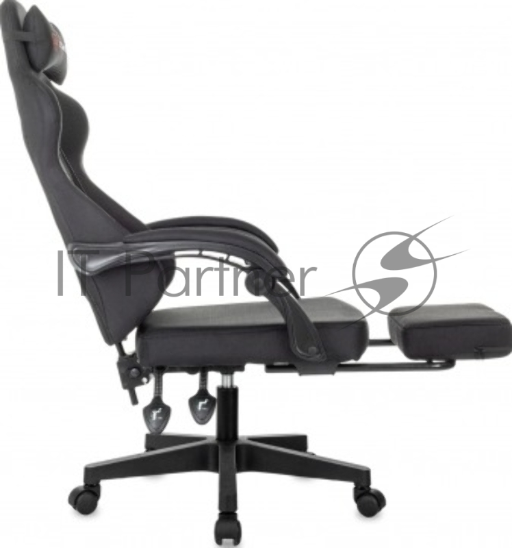 Кресло игровое Zombie 3 черный Neo Black крестов. пластик подст.для ног