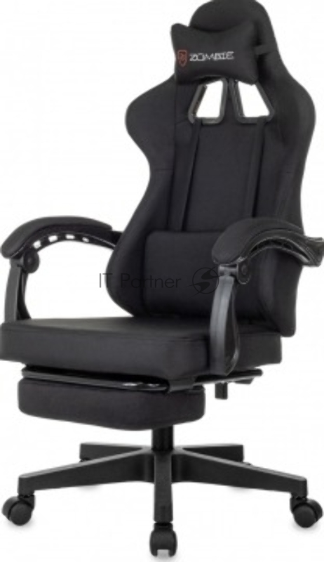 Кресло игровое Zombie 3 черный Neo Black крестов. пластик подст.для ног