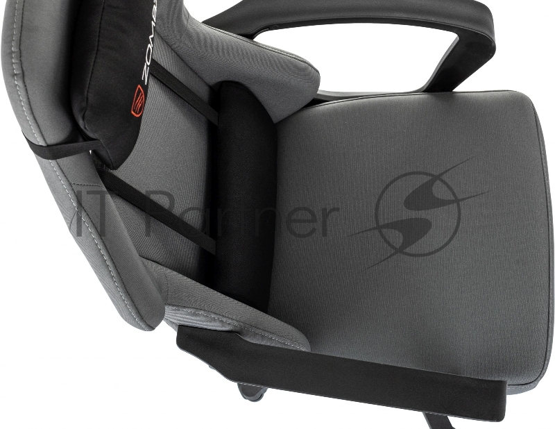 Кресло игровое Zombie 1 серый/черный крестов. пластик