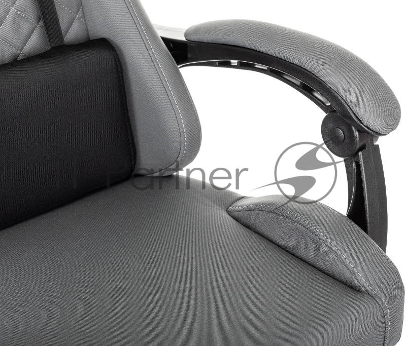 Кресло игровое Zombie 2 серый/черный крестов. пластик