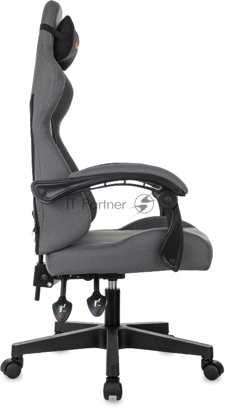 Кресло игровое Zombie 2 серый/черный крестов. пластик