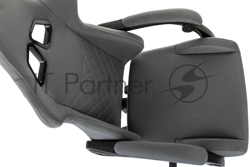 Кресло игровое Zombie 2 серый/черный крестов. пластик