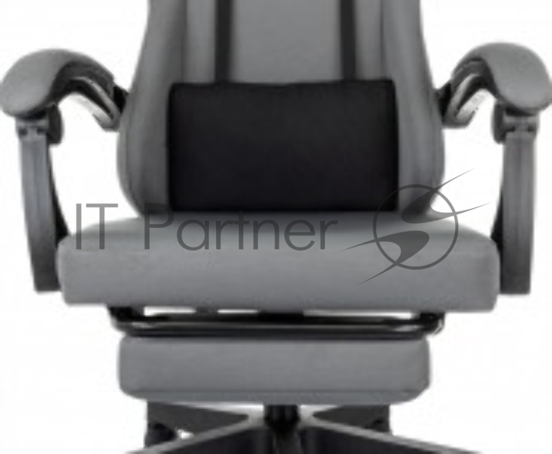 Кресло игровое Zombie 3 серый/черный крестов. пластик подст.для ног