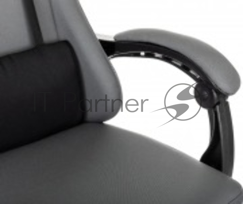 Кресло игровое Zombie 3 серый/черный крестов. пластик подст.для ног