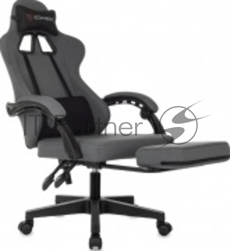 Кресло игровое Zombie 3 серый/черный крестов. пластик подст.для ног