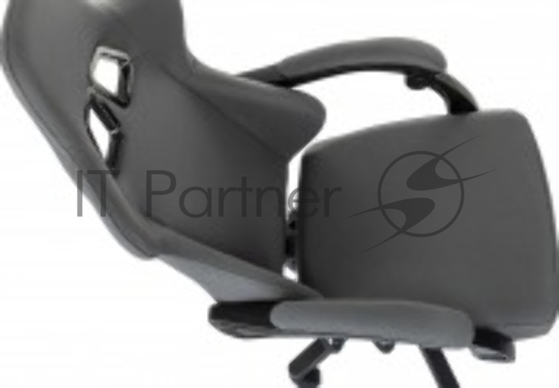 Кресло игровое Zombie 3 серый/черный крестов. пластик подст.для ног