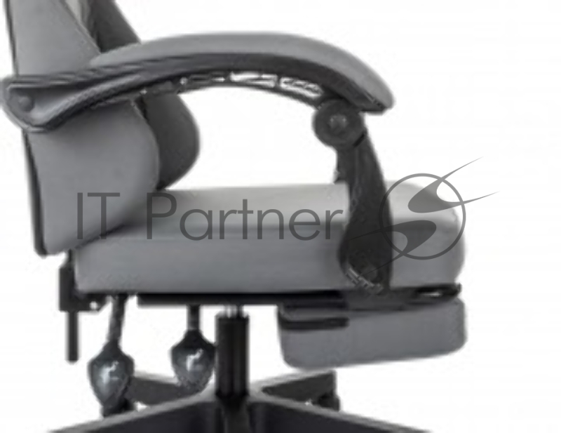 Кресло игровое Zombie 3 серый/черный крестов. пластик подст.для ног