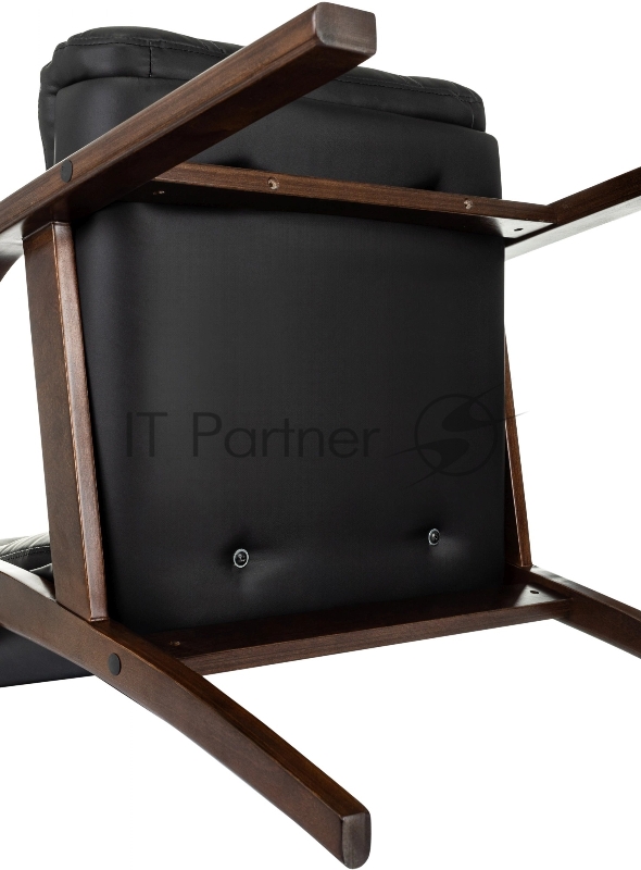 Кресло Бюрократ T-9932W-CF-Eco черный эко.кожа на ножках дерево