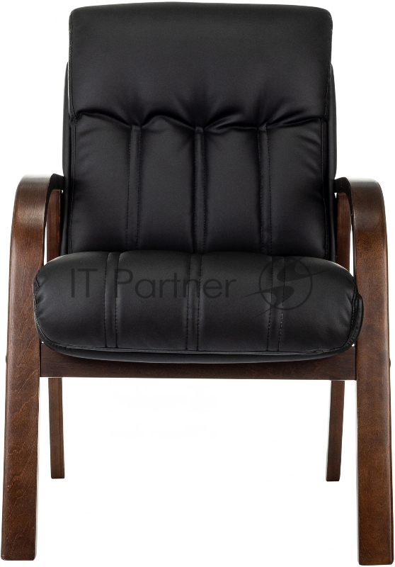 Кресло Бюрократ T-9932W-CF-Eco черный эко.кожа на ножках дерево