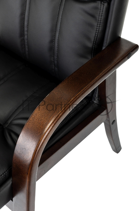 Кресло Бюрократ T-9932W-CF-Eco черный эко.кожа на ножках дерево