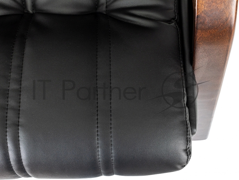 Кресло Бюрократ T-9932W-CF-Eco черный эко.кожа на ножках дерево