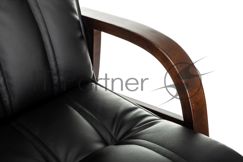 Кресло Бюрократ T-9932W-CF-Eco черный эко.кожа на ножках дерево